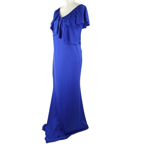 Molliya Maternity Maxi Dress Womens Size XL Sleeveless Blue Ruffle Stretchy NEW - Picture 1 of 12